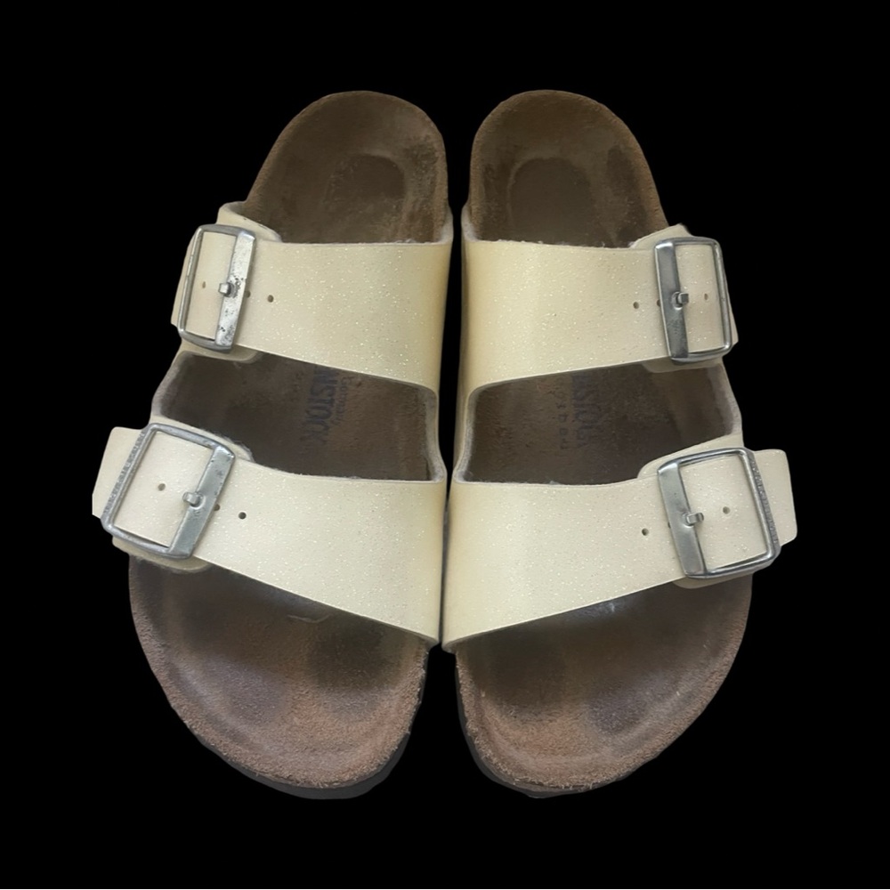 Creamy white sparkle Birkenstock